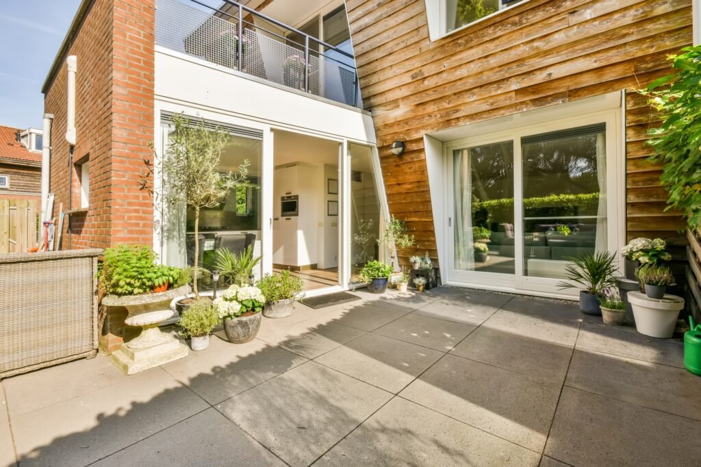 Courtyard of a modern and stylish house